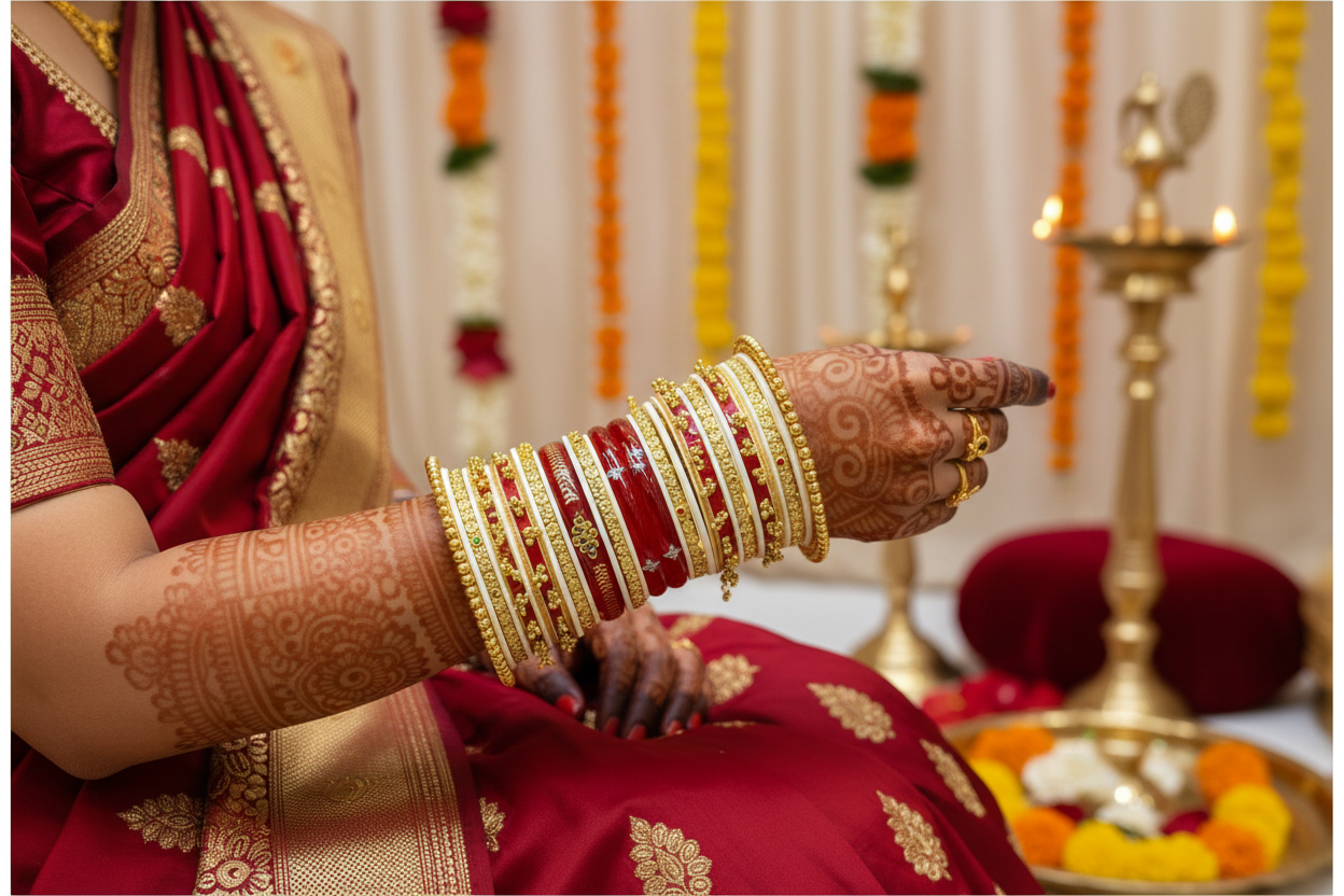 Traditional Poshak Chuda Set – Bridal Rajputi Chuda with Elegant Ethnic Design