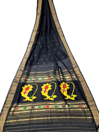 Cotton Fancy Paithani Saree – Handloom Pure Cotton with Fancy Pallu & Running Blouse