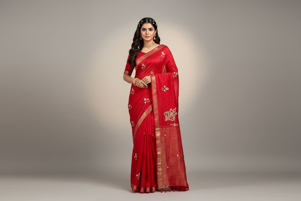 Pure Chinon Jacquard Saree with Zari Hand Work | Fancy Designer Festive Saree for Women
