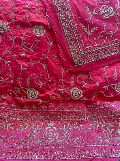 Heavy Bemberg Satin Rajputi Poshak – Thakurji Pure Odhna with Aari Jardozi Dabka Handwork