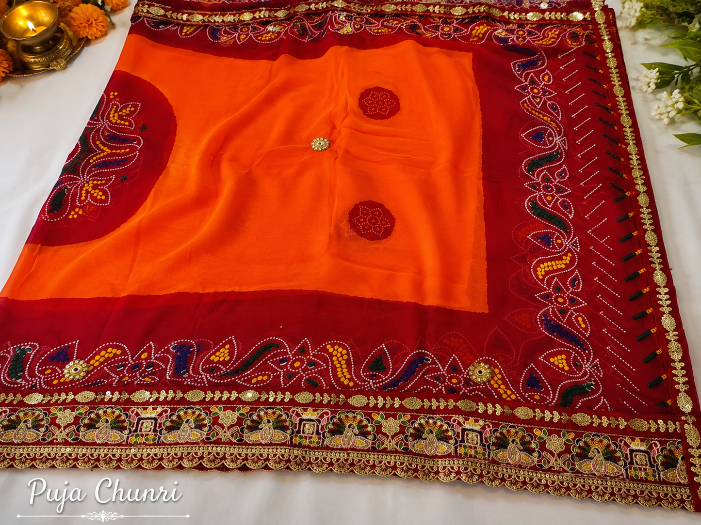 Georgette Rajasthani Traditional Pilla Chunri