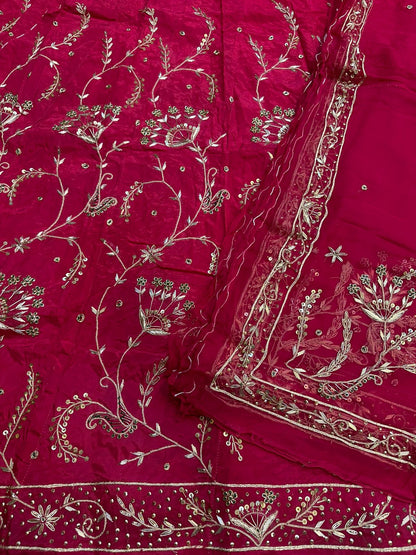 Heavy Tissue Thakurji Poshak – Pure Odhna with Jardozi Dabka Handwork