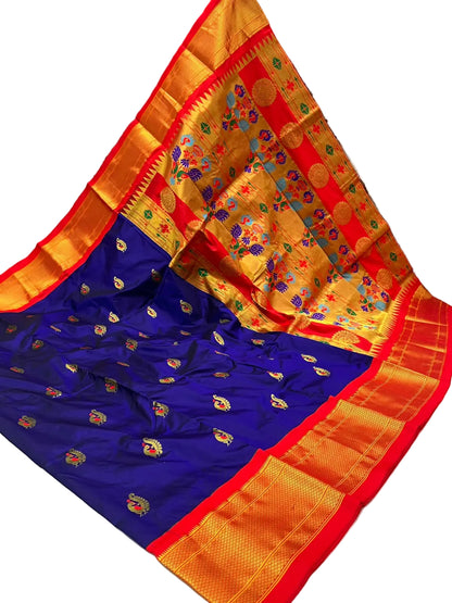 Exquisite Paithani Handwoven Pure Silk Saree – Certified Authentic Silk