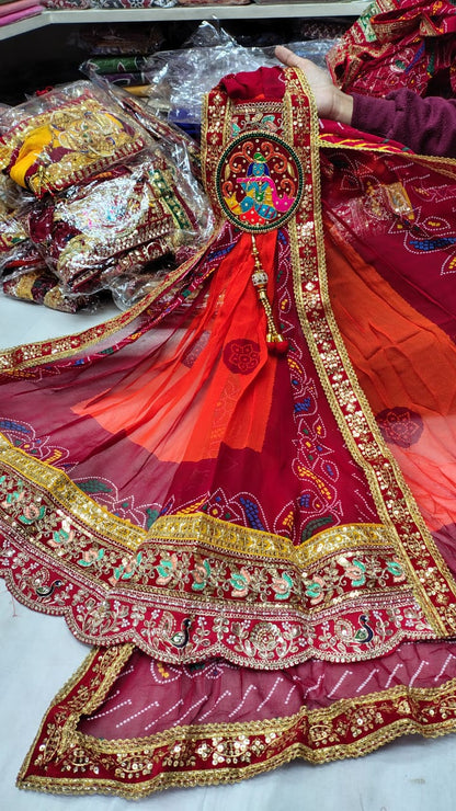 Traditional Pure Georgette Krishna Design Chunri Odhna