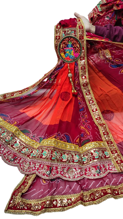 Traditional Pure Georgette Krishna Design Chunri Odhna
