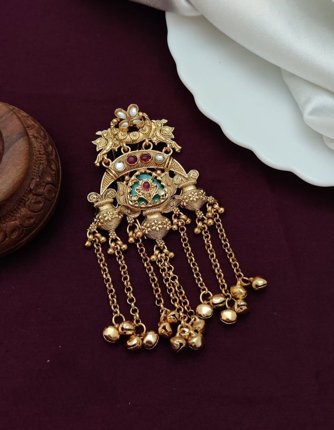Beautiful Hair Brooch for Women – Bridal Juda Pin Hair Accessory for Wedding & Festive Hairstyles