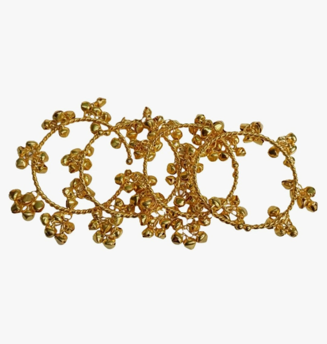 Kashmiri Gold-Toned Bangles with Ghungroo Charms | Traditional Indian Festive & Bridal Jewellery