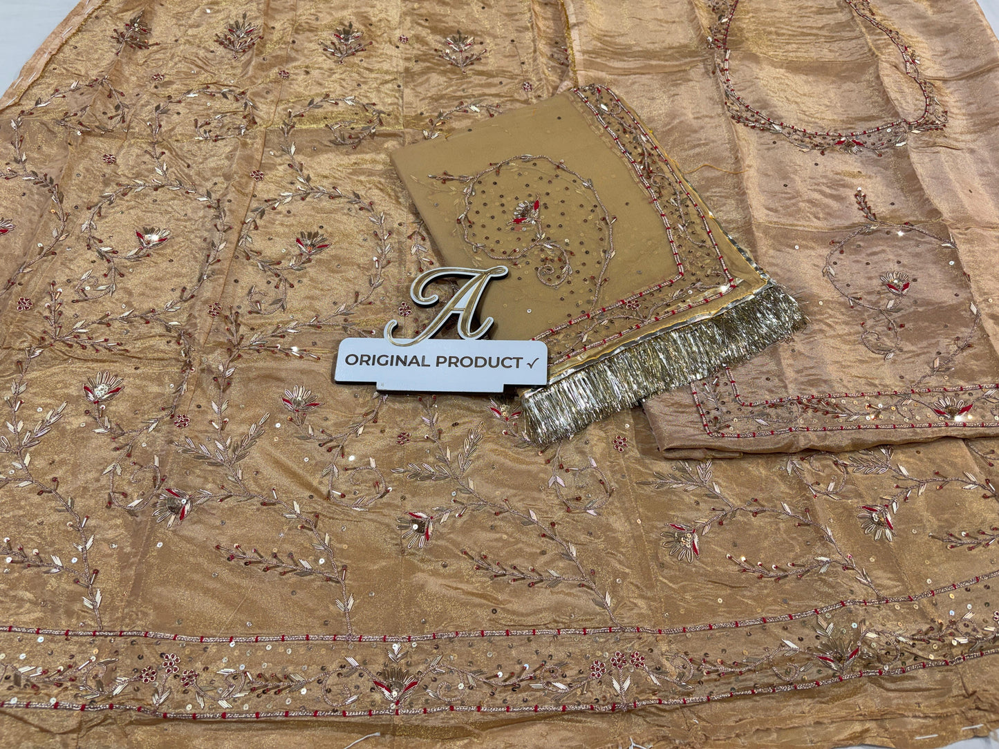 Boutique pure thakourji odhna Jardoji handwork beautiful Tissue poshak