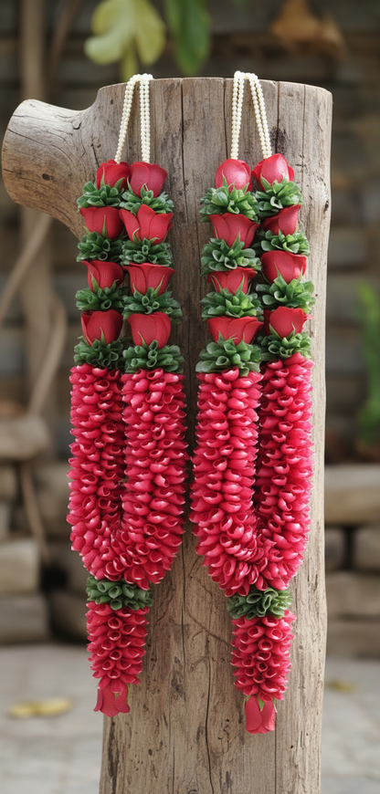 Fresh flower heavy  garland pair       size 5.5ft