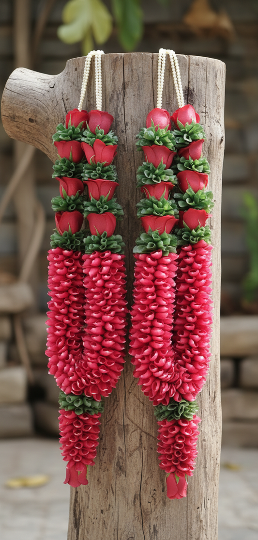 Fresh flower heavy  garland pair       size 5.5ft