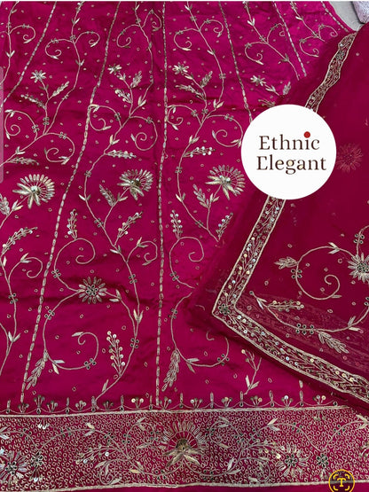 Heavy Bemberg Satin Thakurji Poshak – Pure Odhna with Jardozi Dabka Handwork