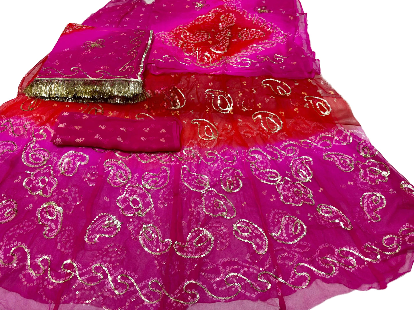 Thakurji Pure Rai Bandhej Poshak with Taari Work & Gota Kiran Finishing