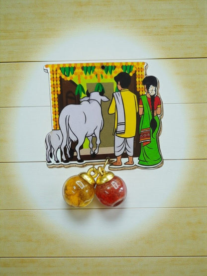 Auspicious Grih Pravesh/welcome /Ganpati MDF Haldi Kumkum – Perfect for traditional Indian  rituals. Pack of 25