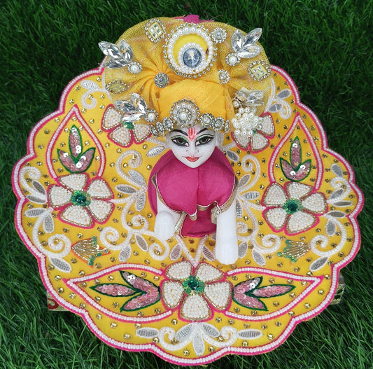 cheed moti stone designer Ladoo gopalji heavy poshak 6 inch