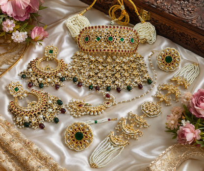 Royal Rajwadi Jewellery Combo Set – Traditional Bridal Necklace Set for Wedding & Festive Wear
