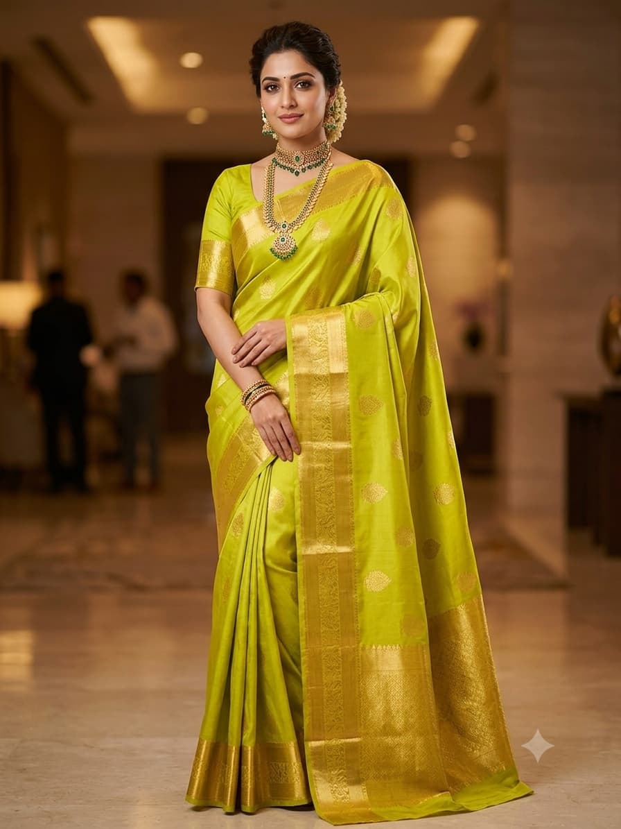 Partywear pure silk Kanjivaram Saree silk mark certified