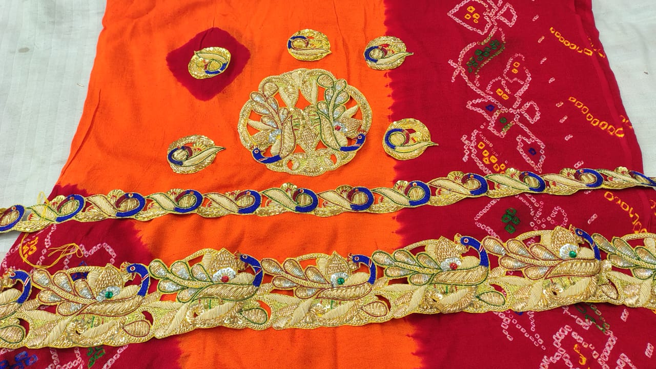 Premium Kolkata Ojaria Pila Chunri | Handmade Wedding & Puja Chunri