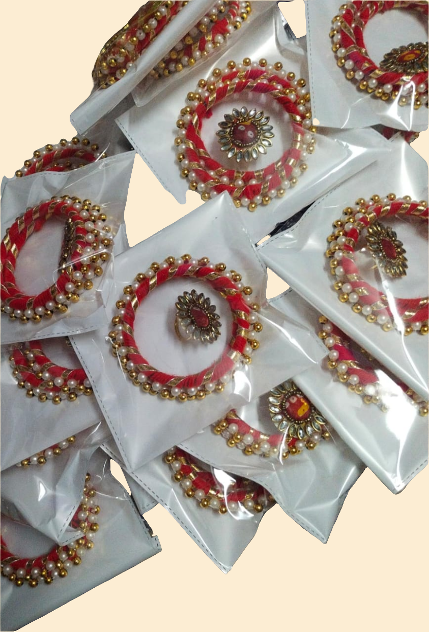 Bangle and Ring Set for Sagun & Gifting | 2 Bangles + 1 Ring – Pack of 25