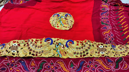 Traditional Pila Chunri –   Ojaria with Kolkata Zardosi Handwork