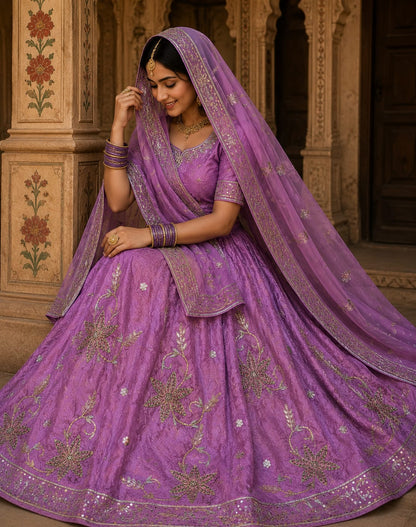Heavy dabka jardoji handwork Natural silk Pyor odhna Rajasthani poshak