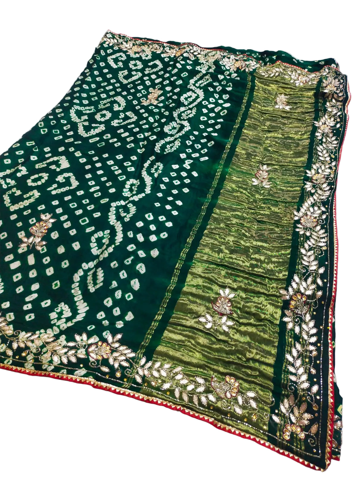 Pure Modal Gajji Silk Jaipuri Bandhej Saree – Boutique Handwork Designer Saree