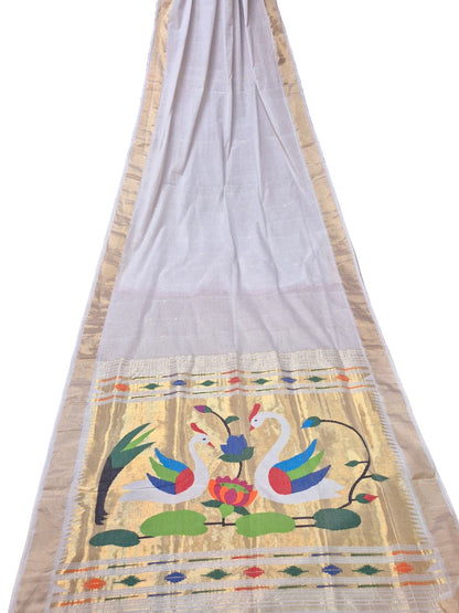 Cotton Fancy Paithani Saree – Handloom Pure Cotton with Fancy Pallu & Running Blouse