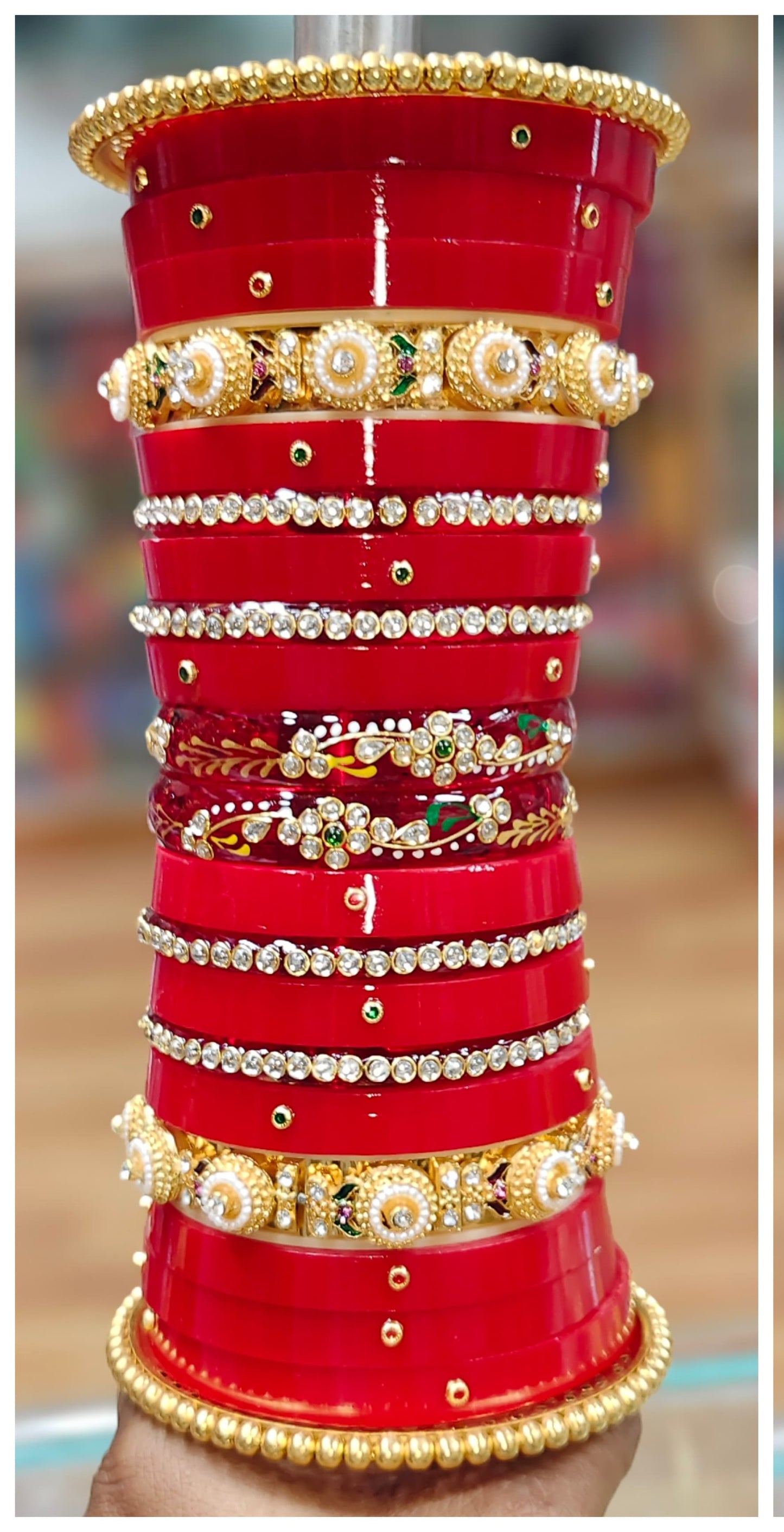 Bridal Chooda Set with Intricate Gold Work