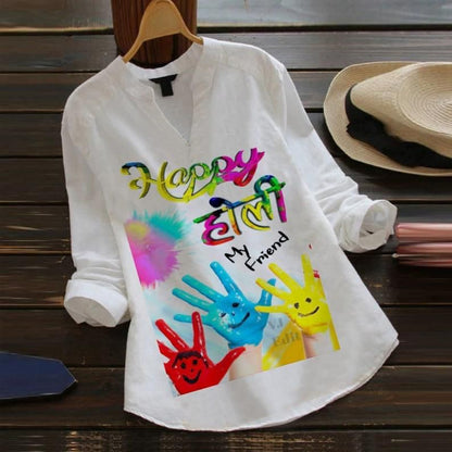 Holi Special Digital Printed Poly Cotton Kurti – Stylish & Comfortable Festive Wear