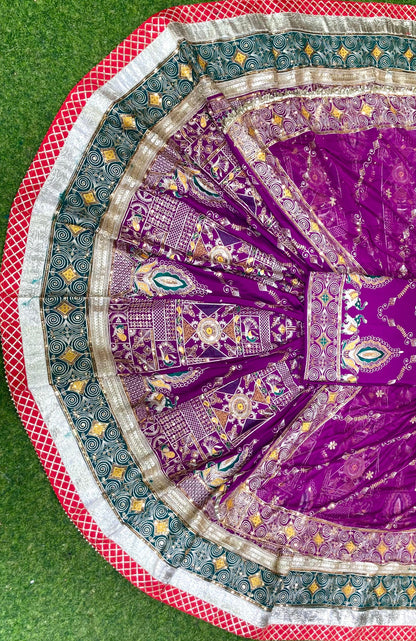 Hevy CREPSILK Fabric Vintage style with pure Odhani Royal Rajputi poshak