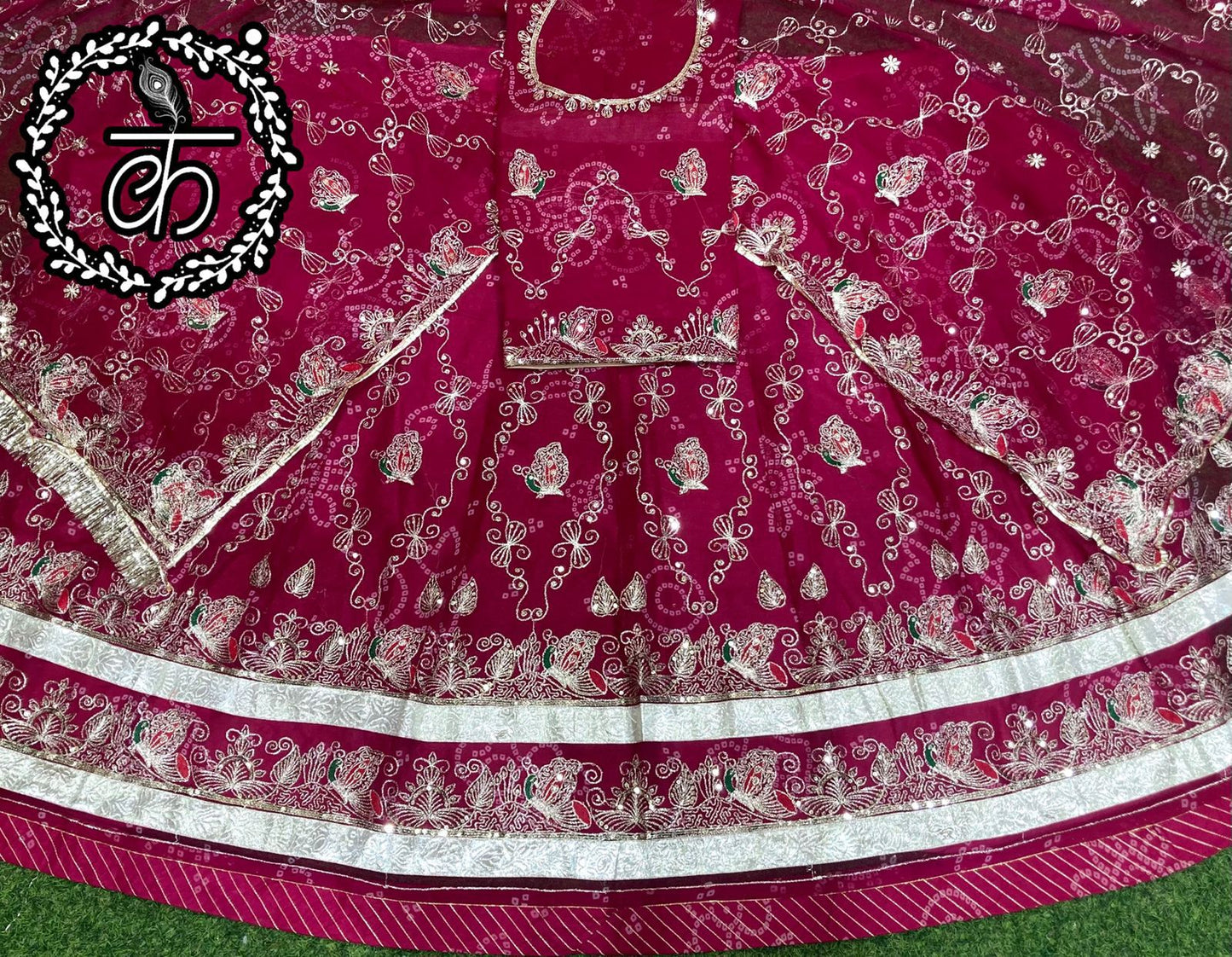 Designer Boutique Chunnari Heavy Poshak – Copper Sequence, Zari Work & Heavy Odhani