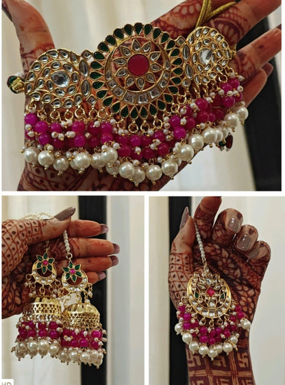Rajwadi Look Jadau Jewellery Set – Traditional Bridal Necklace Set for Wedding & Festive Wear