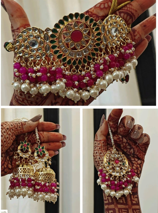 Rajwadi Look Jadau Jewellery Set – Traditional Bridal Necklace Set for Wedding & Festive Wear