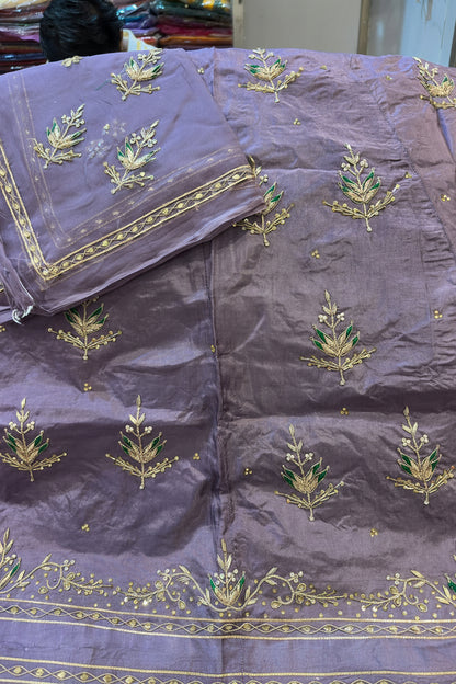 Upada silk Pyor odhna Hevy Dabka  Jardoji handwork Rajasthani poshak