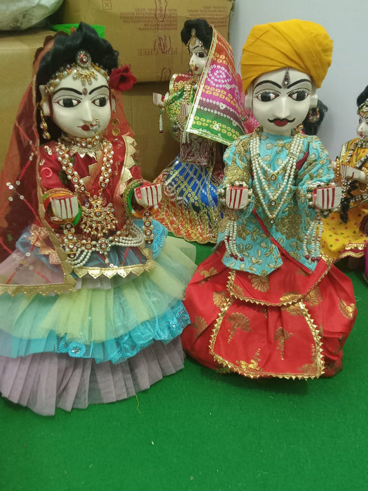 Gangaur Ishar Ji 15 Inch Ready Pair | Traditional Pooja Murti Set