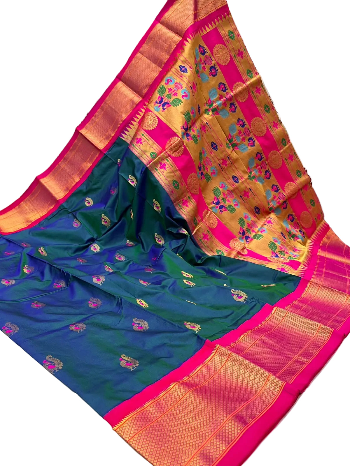 Exquisite Paithani Handwoven Pure Silk Saree – Certified Authentic Silk