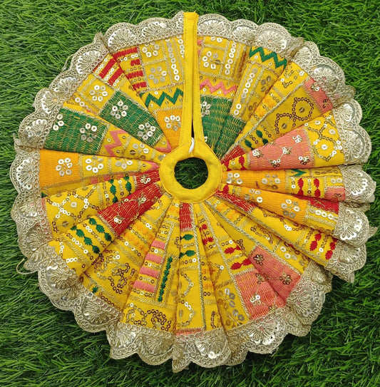Beautiful full gher embroidery sequence work ladoo gopalji poshak 6 inch pack of 2 poshak