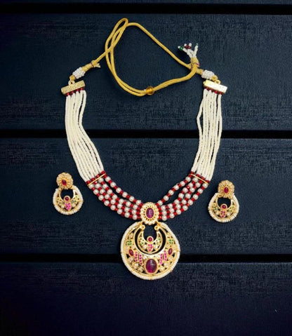 Beautiful kundan work earring necklace set