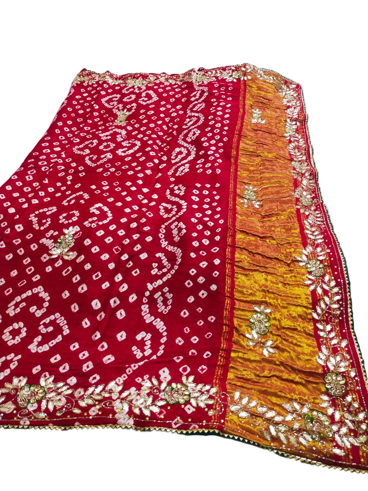 Pure Modal Gajji Silk Jaipuri Bandhej Saree – Boutique Handwork Designer Saree