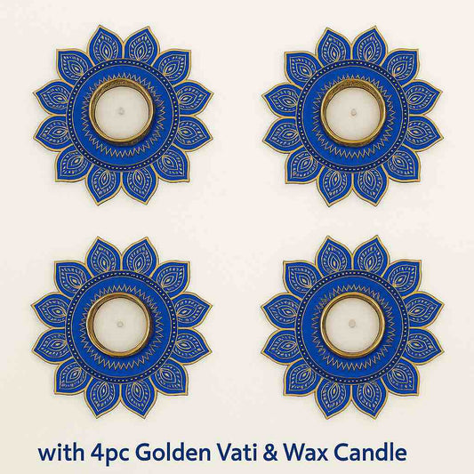 4 pc  floral design MDF Rangoli plates