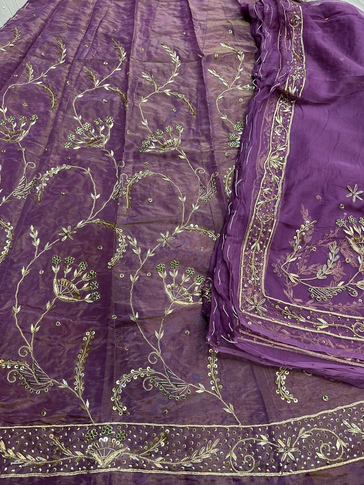 Heavy Tissue Thakurji Poshak – Pure Odhna with Jardozi Dabka Handwork