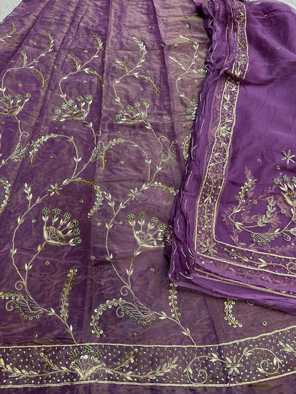 Heavy Tissue Thakurji Poshak – Pure Odhna with Jardozi Dabka Handwork