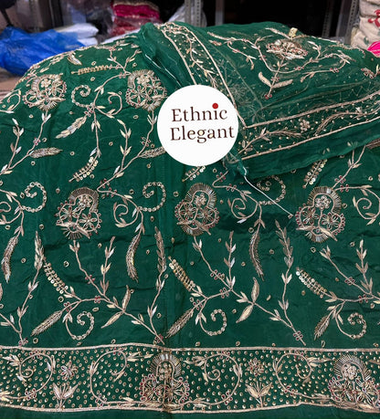 Premium Natural Silk Thakurji Poshak with Pure Odhna & Heavy Jardoji Dabka Work