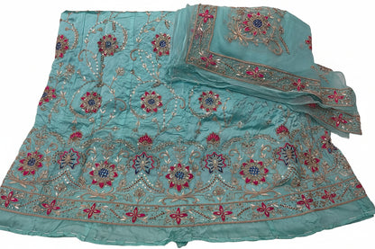 Royal Bemberg Satin Heavy Jardozi Dabka Thakurji Poshak