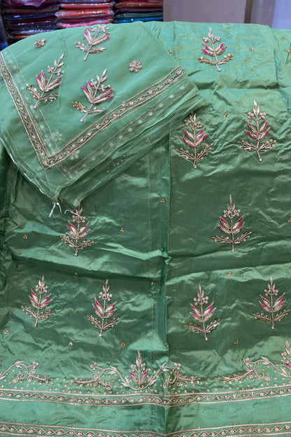 Upada silk Pyor odhna Hevy Dabka  Jardoji handwork Rajasthani poshak