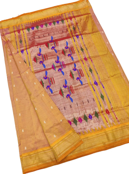 Handloom Pure Silk Yeola Paithani Saree | Traditional Silk Mark Certified Paithani