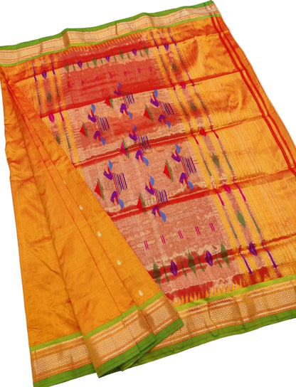 Handloom Pure Silk Yeola Paithani Saree | Traditional Silk Mark Certified Paithani