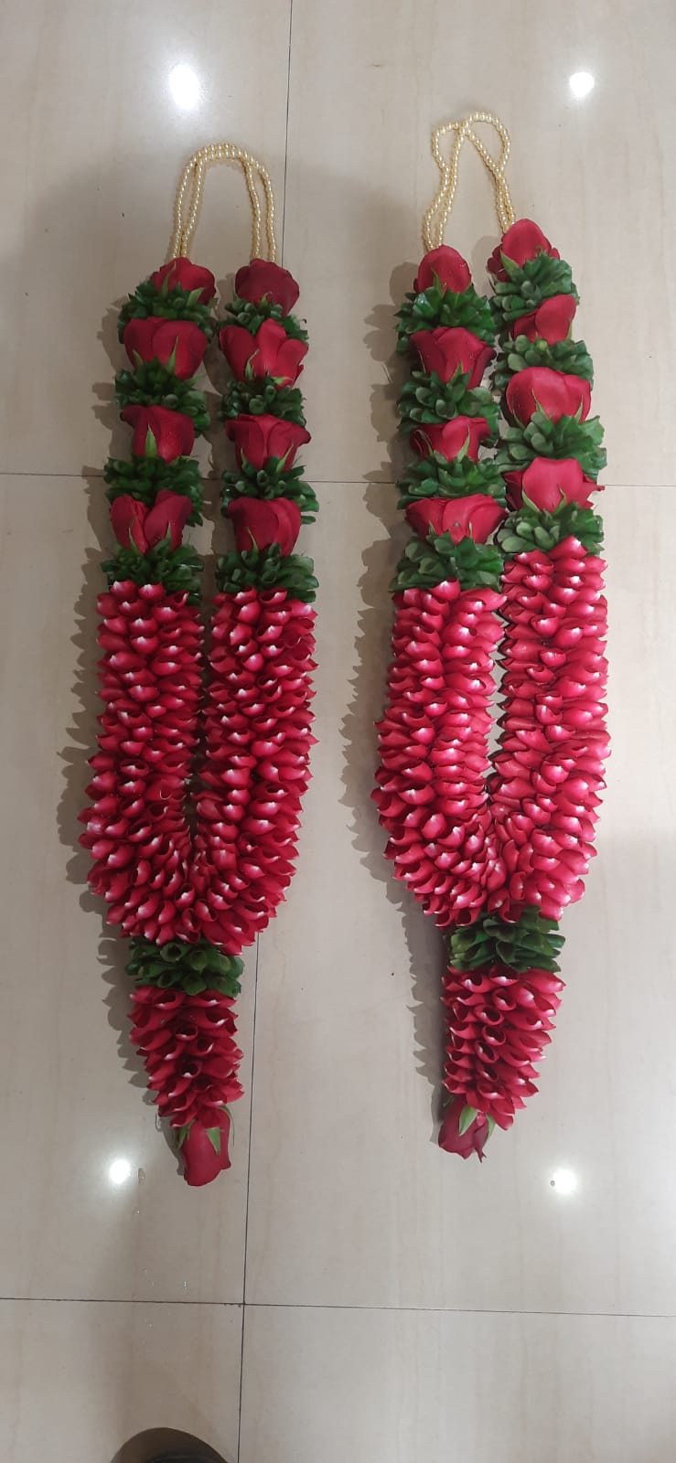 Fresh flower heavy  garland pair       size 5.5ft