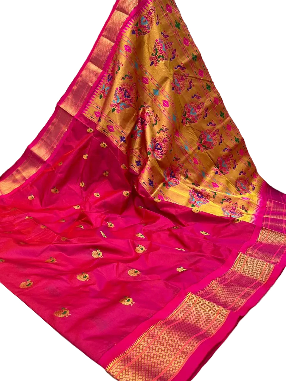 Traditional Pure Silk Paithani with Kadiyal Border