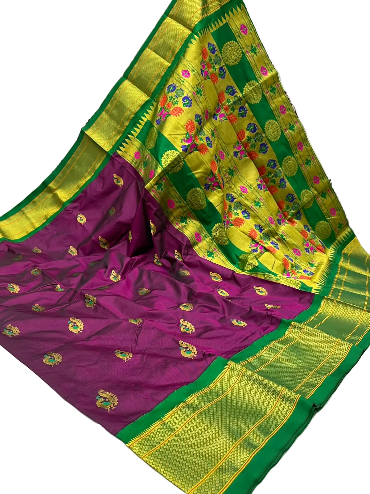 Exquisite Paithani Handwoven Pure Silk Saree – Certified Authentic Silk