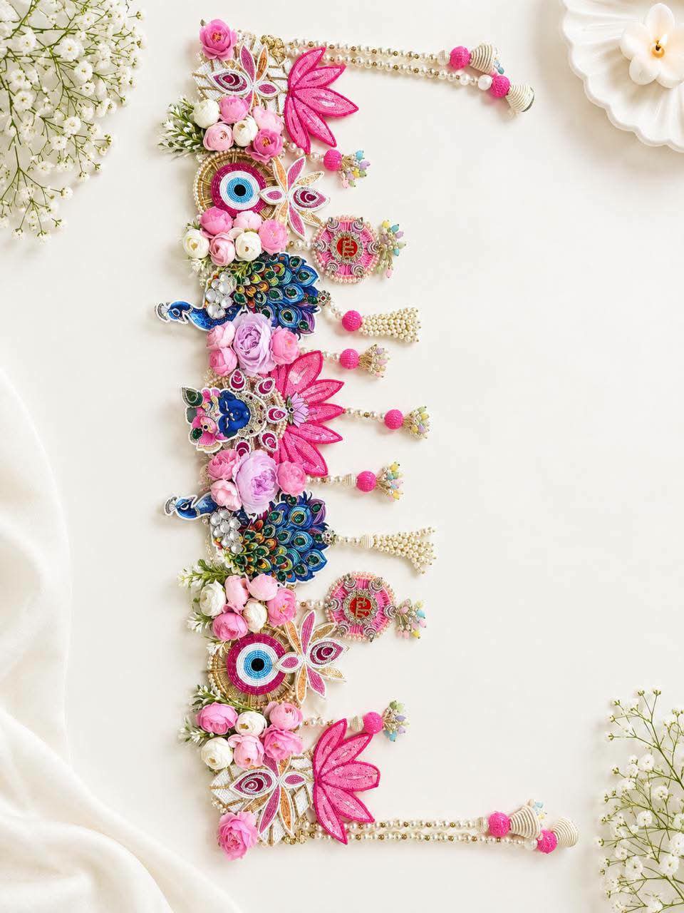 Shree Nath ji with Peacock Evil Eye Floral Bandharwal  CODE:P